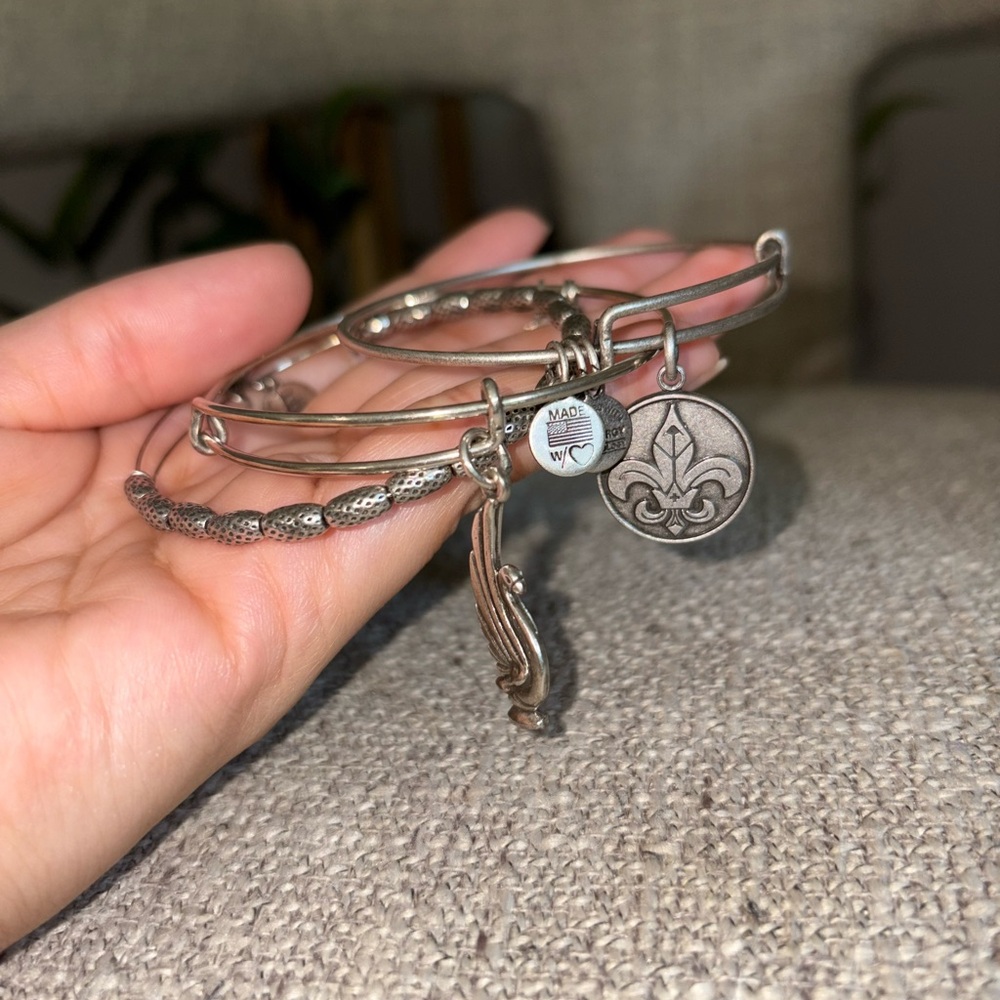 3 Alex and Ani Silver Charm Bracelets